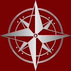 Graphic logo showing a compass pointing North.